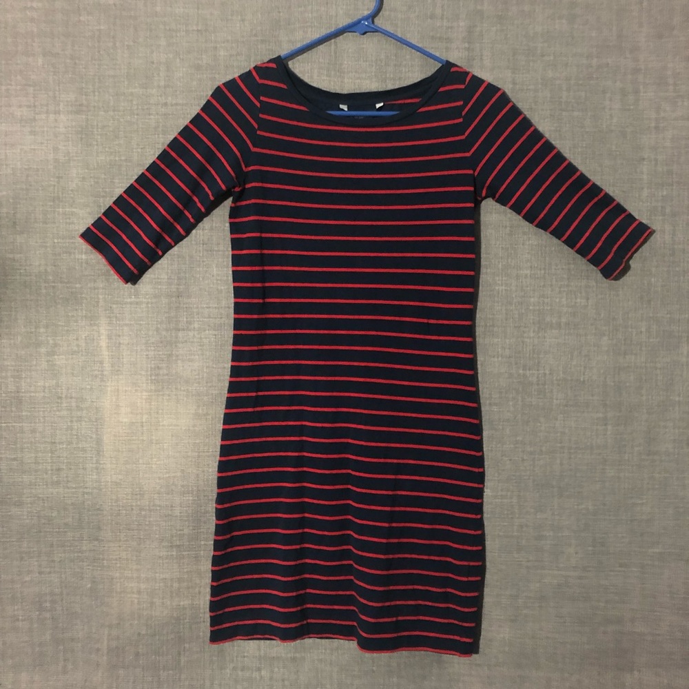 Tim Tim Stripe Dress -Red & Blue